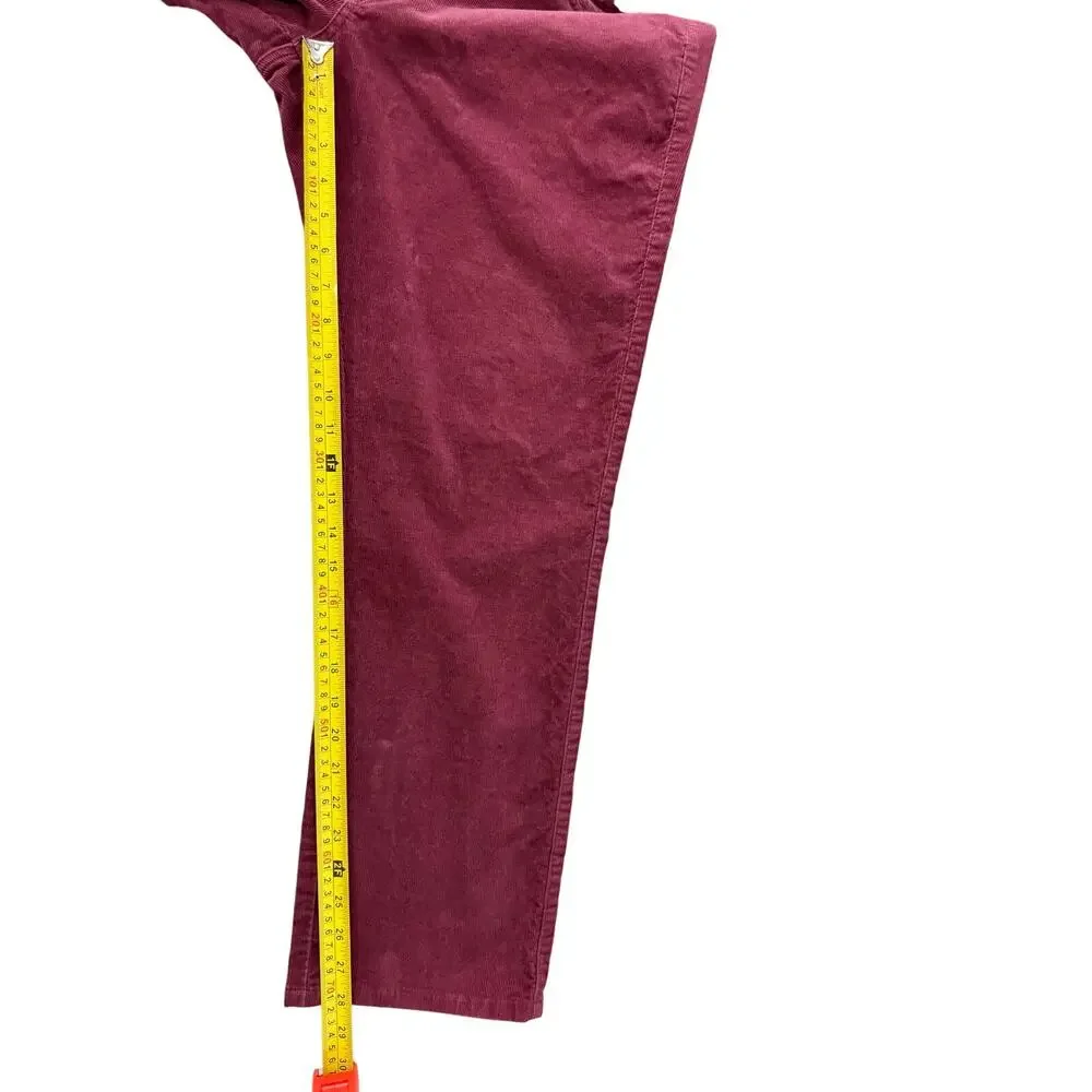 Peter Millar Men’s Corduroy Classic Fit Pants Burgundy Golf Luxury 5-pocket  36
